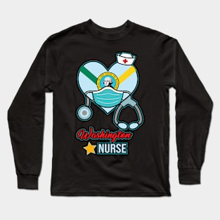 Washington Nurse - Love RN LPN CNA State Nursing Gift Long Sleeve T-Shirt